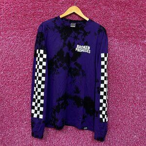 Broken Promises Street wear Purple/black Tie Dye Long Slrr shirt size extra larg